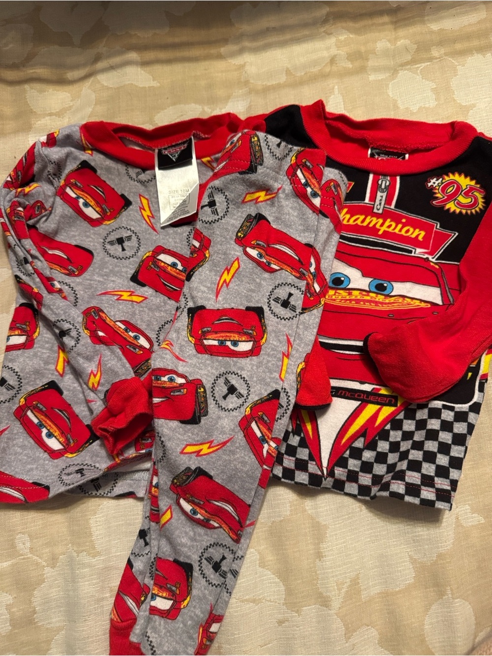 Loungefly Red and Gray Lightning McQueen Kids One-Piece Footie Pajama